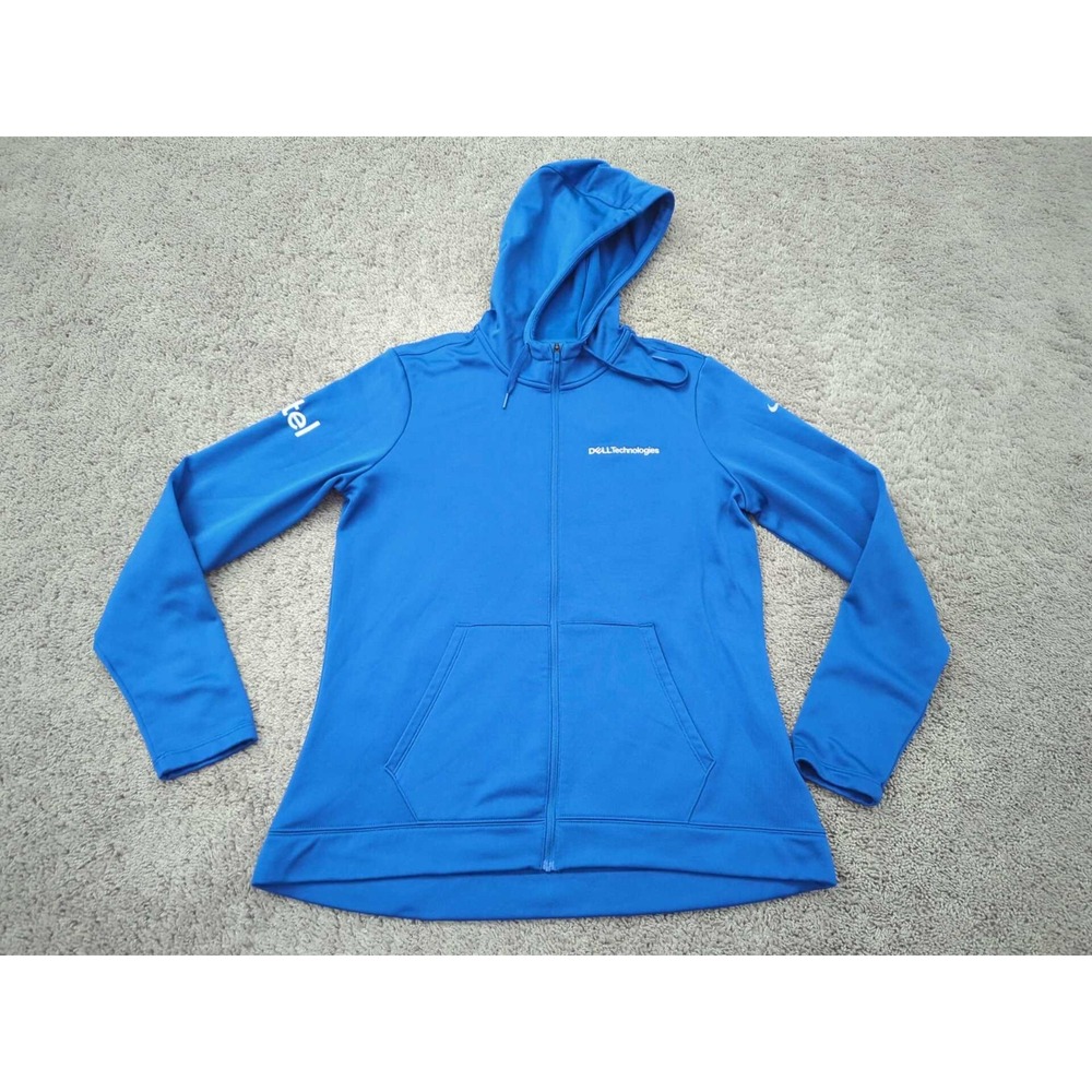 Dell Technologies Intel Full Zip Jacket Womens L Hooded‎ Nike Dri-Fit Blue